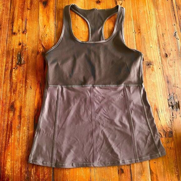 Athleta Vitality Ribbed Tank Top Racerback Mocha Brown Size M - Picture 15 of 16